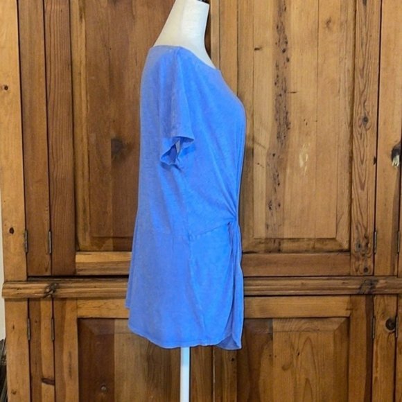 Anthropologie Blue Twist Knot Tee Blouse Sz. S - Picture 2 of 13